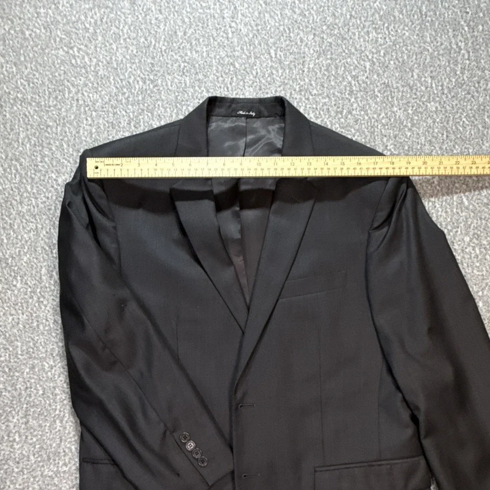 EGARA Black Slim Fit 2pc Worsted Wool Suit Made in Italy 39R/39W